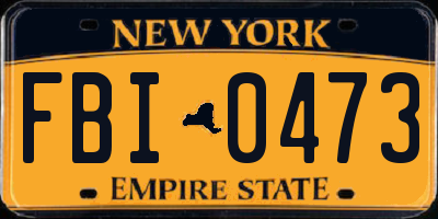 NY license plate FBI0473