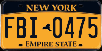 NY license plate FBI0475