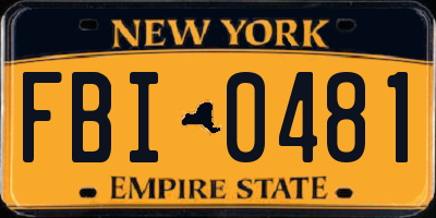 NY license plate FBI0481