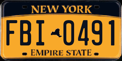 NY license plate FBI0491