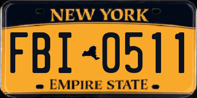 NY license plate FBI0511