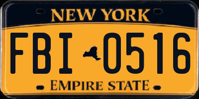 NY license plate FBI0516