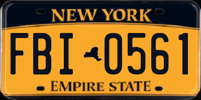 NY license plate FBI0561