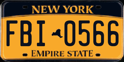NY license plate FBI0566
