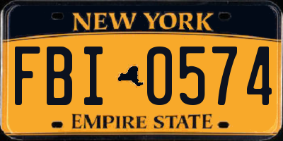 NY license plate FBI0574