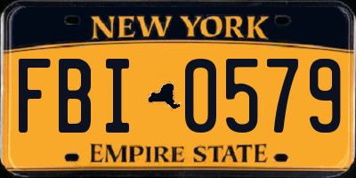 NY license plate FBI0579