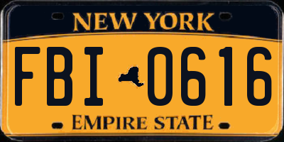 NY license plate FBI0616