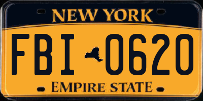 NY license plate FBI0620
