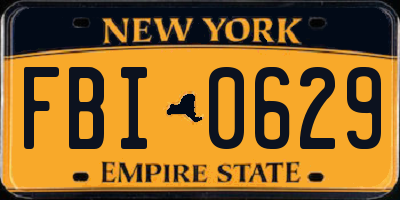 NY license plate FBI0629