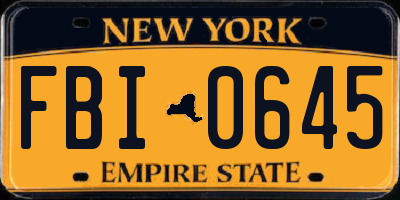 NY license plate FBI0645