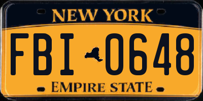 NY license plate FBI0648