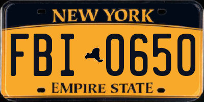 NY license plate FBI0650