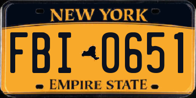 NY license plate FBI0651