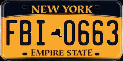 NY license plate FBI0663