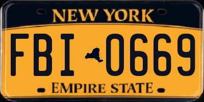 NY license plate FBI0669