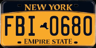 NY license plate FBI0680