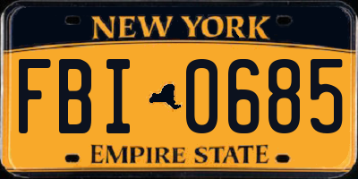 NY license plate FBI0685