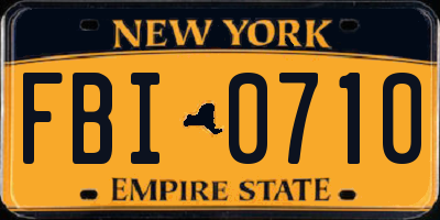 NY license plate FBI0710