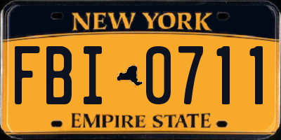 NY license plate FBI0711