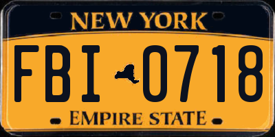 NY license plate FBI0718