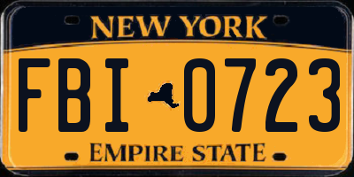NY license plate FBI0723