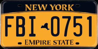 NY license plate FBI0751