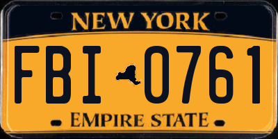 NY license plate FBI0761