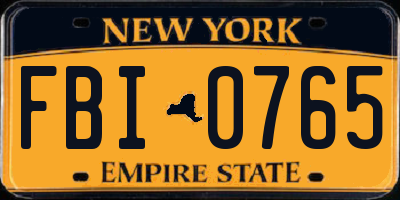 NY license plate FBI0765