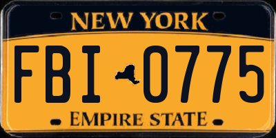 NY license plate FBI0775