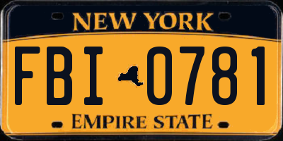 NY license plate FBI0781