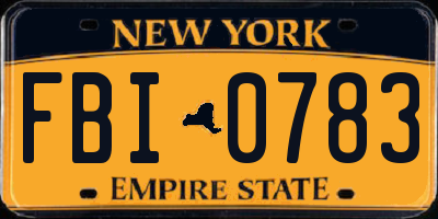 NY license plate FBI0783