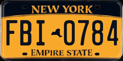 NY license plate FBI0784