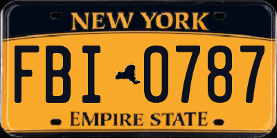 NY license plate FBI0787