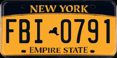 NY license plate FBI0791