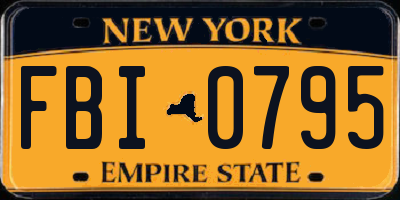 NY license plate FBI0795