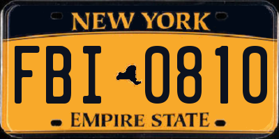 NY license plate FBI0810