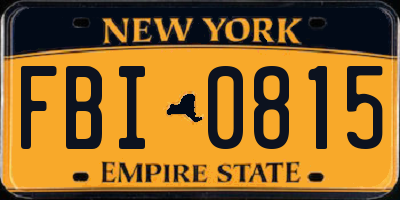 NY license plate FBI0815