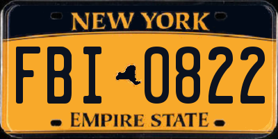 NY license plate FBI0822