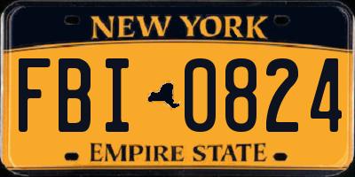 NY license plate FBI0824