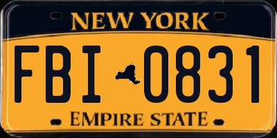 NY license plate FBI0831