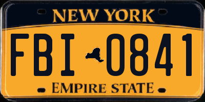 NY license plate FBI0841