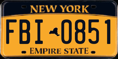 NY license plate FBI0851