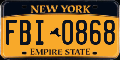 NY license plate FBI0868