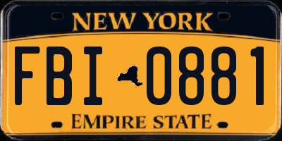 NY license plate FBI0881