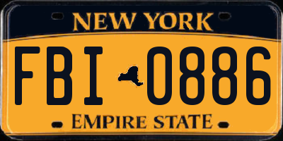 NY license plate FBI0886