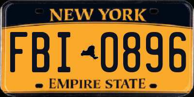 NY license plate FBI0896