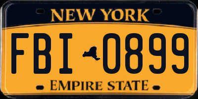 NY license plate FBI0899