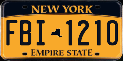 NY license plate FBI1210