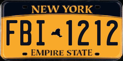 NY license plate FBI1212