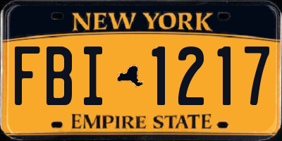 NY license plate FBI1217